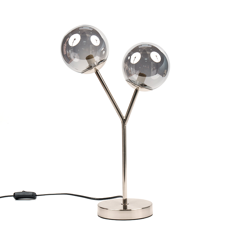 Double-head spherical glass table lamp