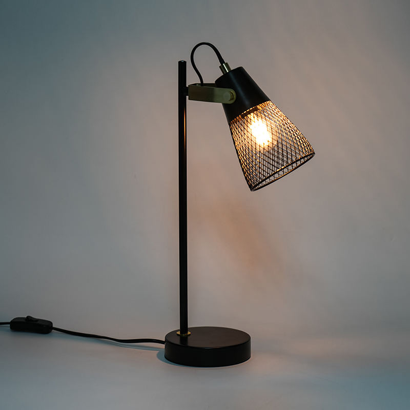 Hotel Bedroom Metal Hollow Iron Table Lamp