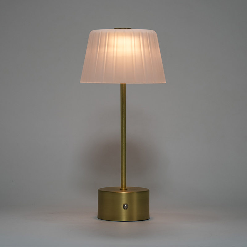 Gold Cone LED rechargeable table lamp