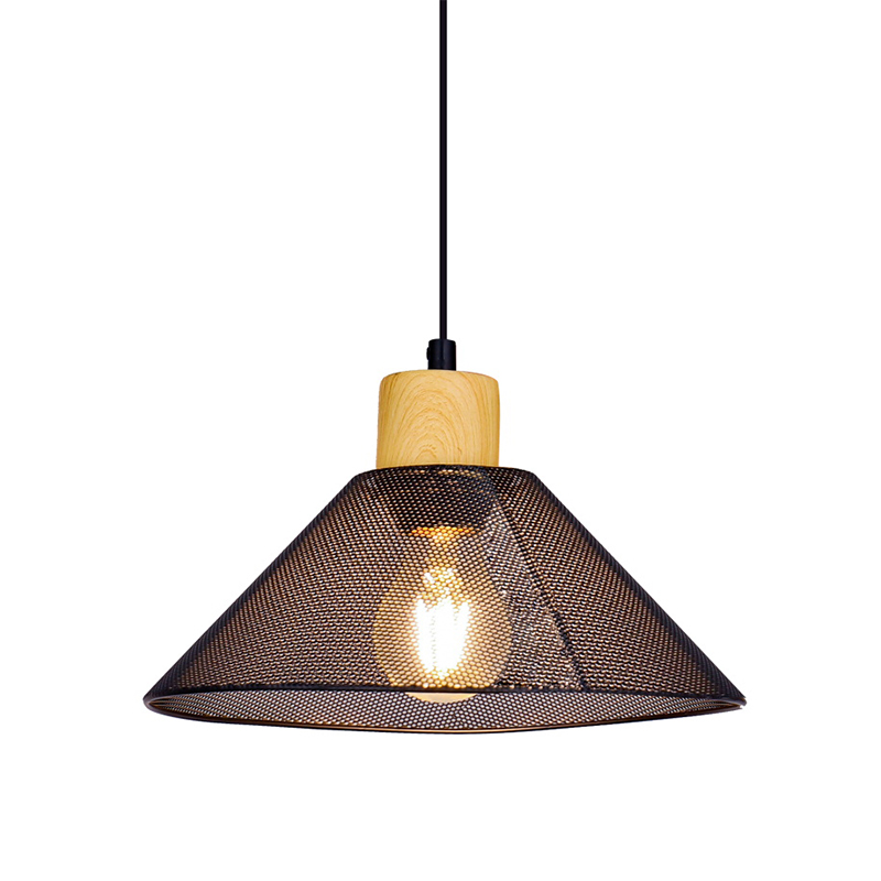 Itim na Hollow Lampshade Chandelier