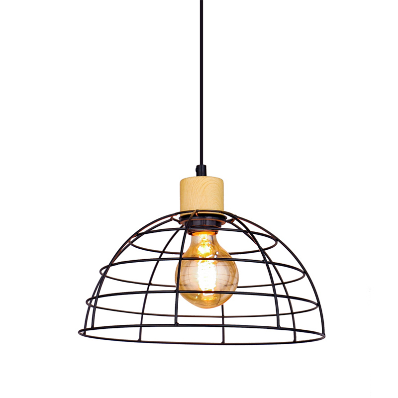 Estilo ng Pang -industriya Half Cage Iron Chandelier